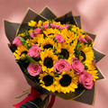 Ramo de 15 girasoles y 15 rosas
